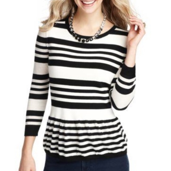 LOFT | STRIPE PEPLUM TOP - Picture 1 of 2